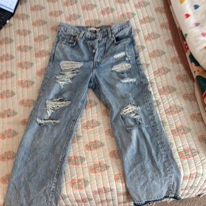 Levi's Women's Distressed Blue Jeans ribcage size 27